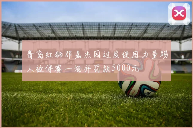 青岛红狮邓嘉杰因过度使用力量踢人被停赛一场并罚款5000元